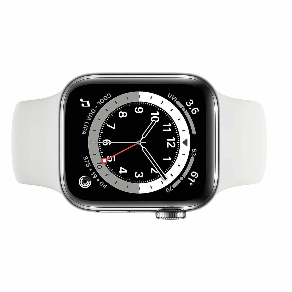 Apple Watch Series 6 (2020) GPS + Cellular 40 mm - Aluminium Silver - Sport band White