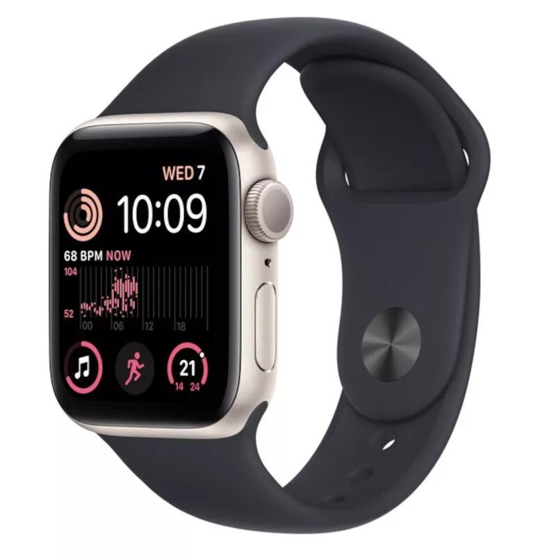 Apple Watch Series SE 2 (2022) GPS + Cellular 44 mm - Aluminium Starlight - Sport band Black