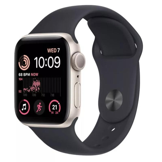 Apple Watch Series SE 2 (2022) GPS + Cellular 44 mm - Aluminium Starlight - Sport band Black