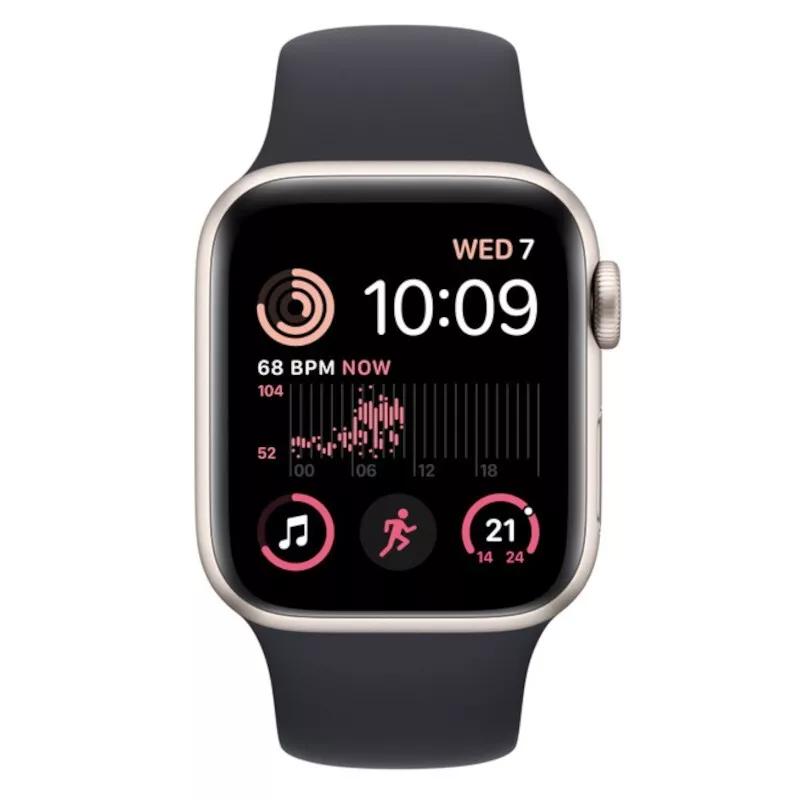 Apple Watch Series SE 2 (2022) GPS + Cellular 44 mm - Aluminium Starlight - Sport band Black