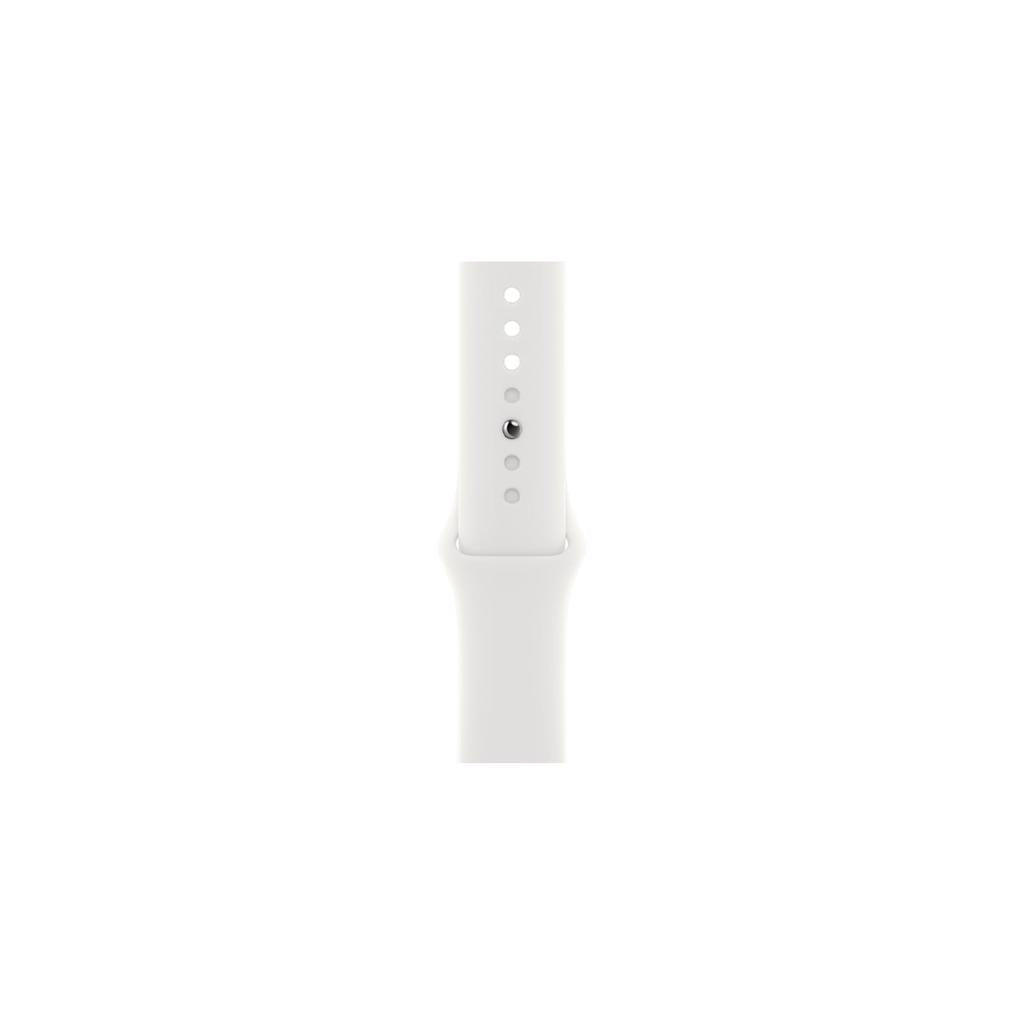 Apple Watch Series 9 (2023) GPS + Cellular 41 mm - Stainless steel Silver - Sport band White