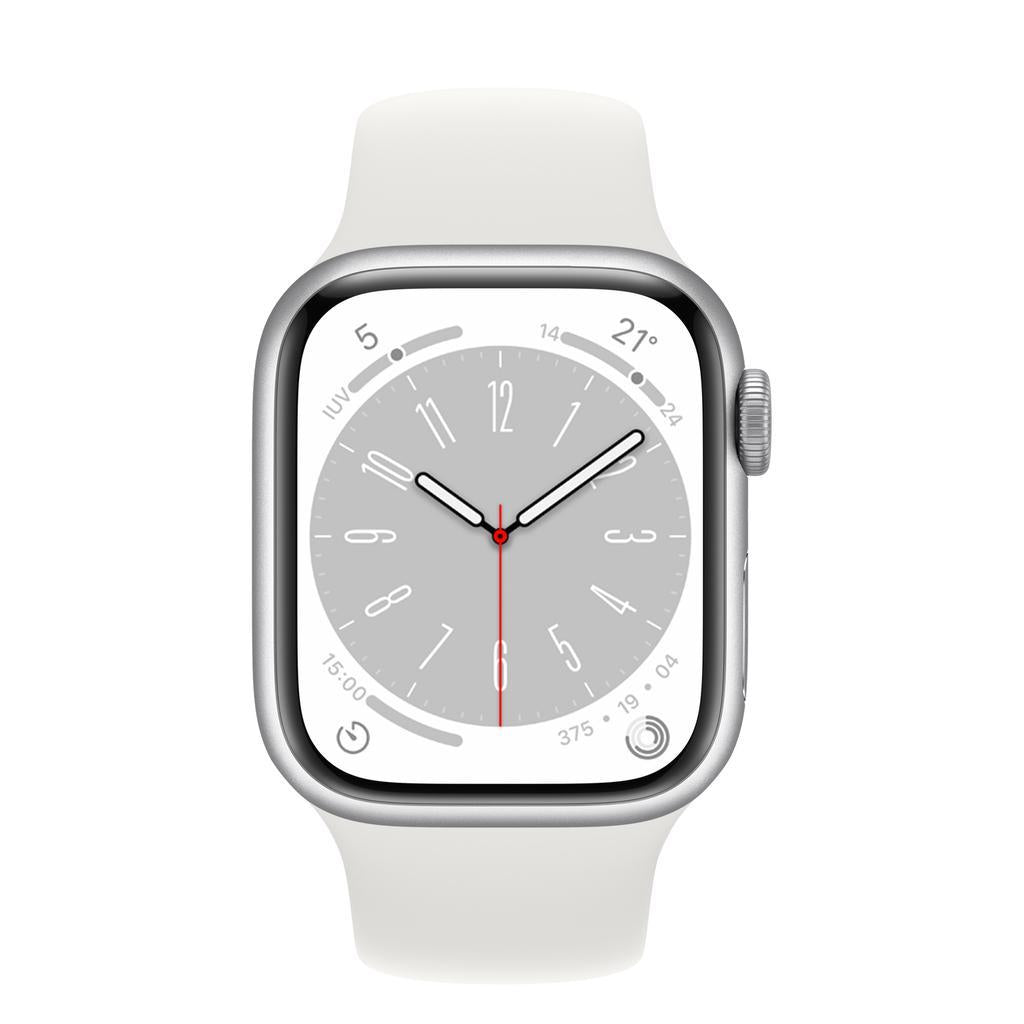 Apple Watch Series 8 (2022) GPS 41 mm - Aluminium Silver - Sport band White