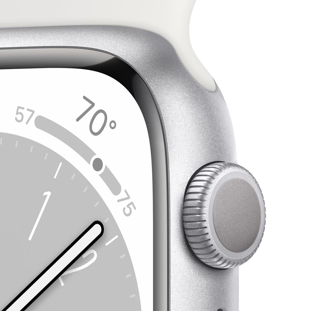 Apple Watch Series 9 (2023) GPS 41 mm - Aluminium Silver - Sport band White