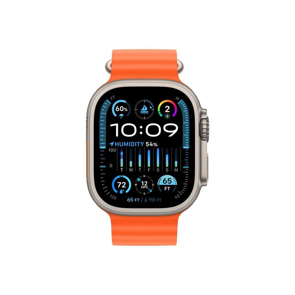 Apple Watch Ultra (2022) GPS + Cellular 49 mm - Titanium Natural Titanium - Ocean band Orange