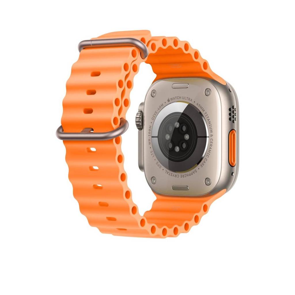 Apple Watch Ultra (2022) GPS + Cellular 49 mm - Titanium Natural Titanium - Ocean band Orange