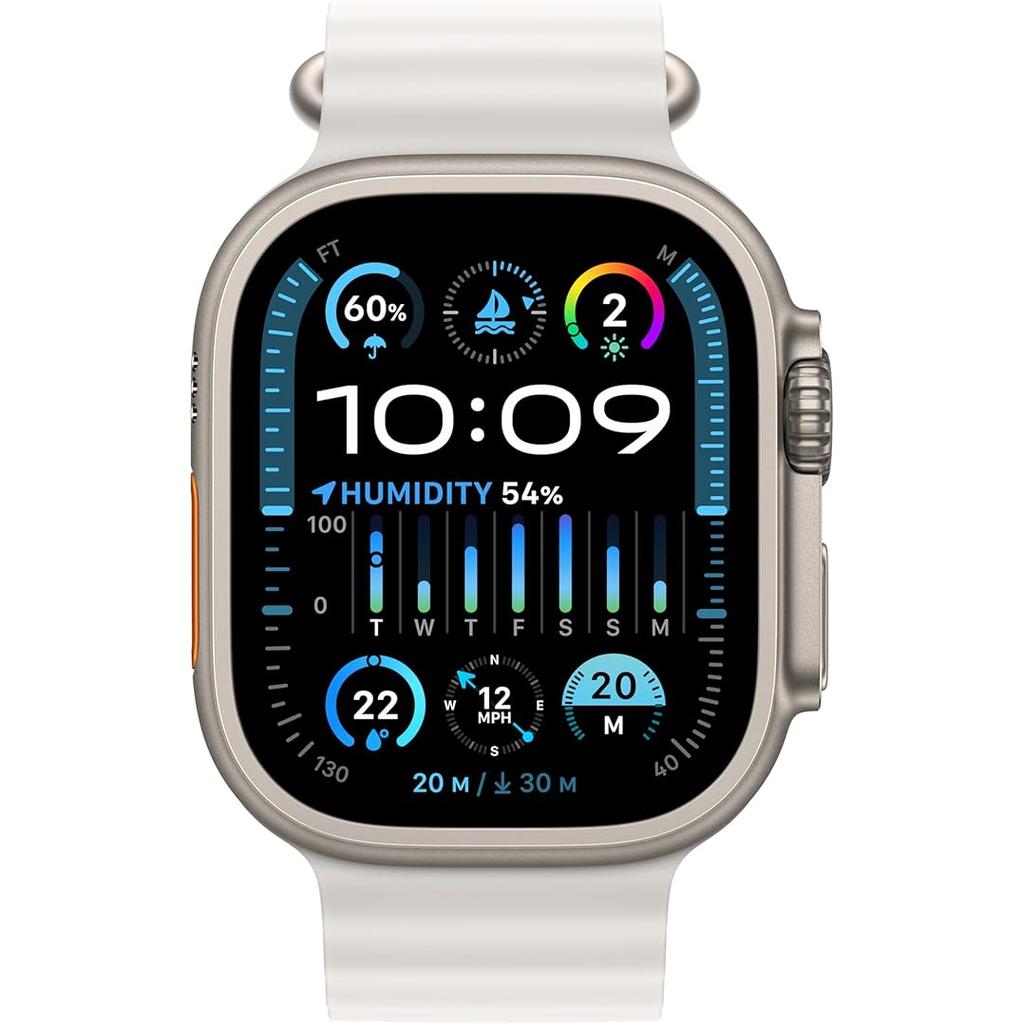 Apple Watch Ultra 2 (2023) GPS + Cellular 49 mm - Titanium Natural Titanium - Ocean band White