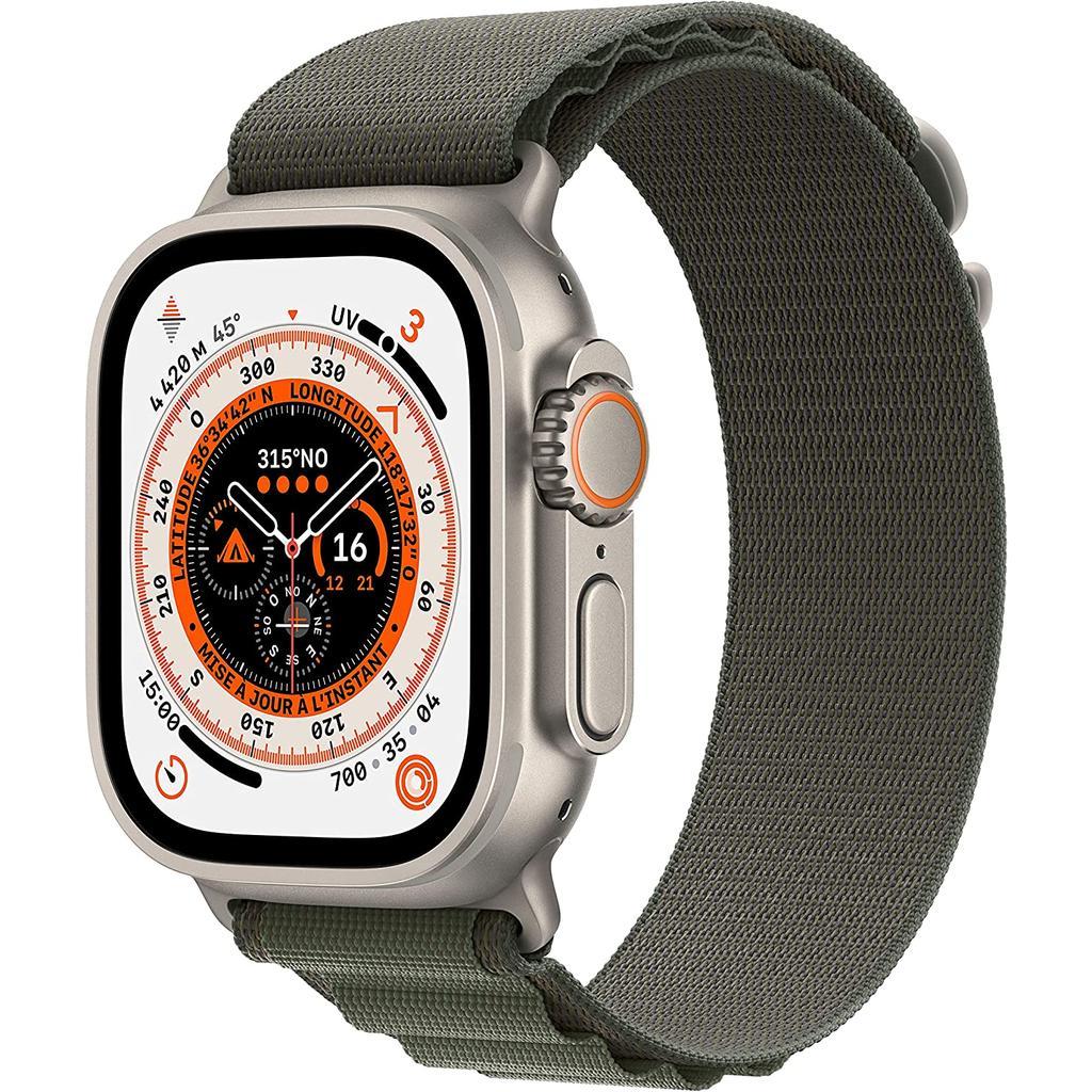 Apple Watch Ultra (2022) GPS + Cellular 49 mm - Titanium Natural Titanium - Alpine loop Green