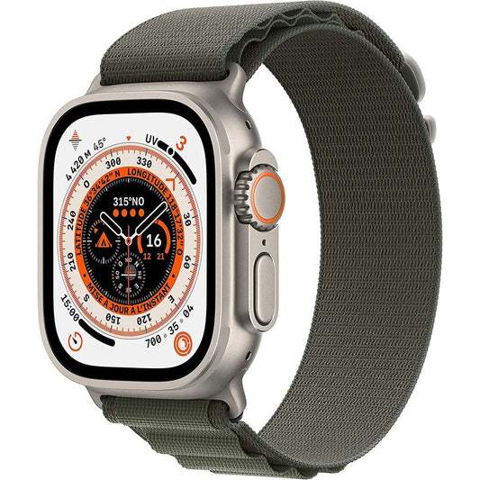 Apple Watch Ultra (2022) GPS + Cellular 49 mm - Titanium Natural Titanium - Alpine loop Green