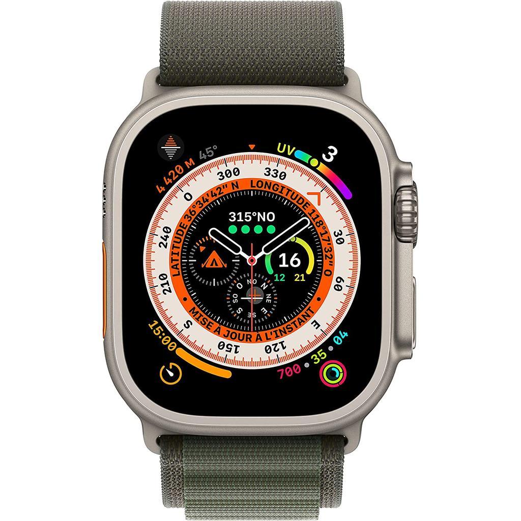 Apple Watch Ultra (2022) GPS + Cellular 49 mm - Titanium Natural Titanium - Alpine loop Green