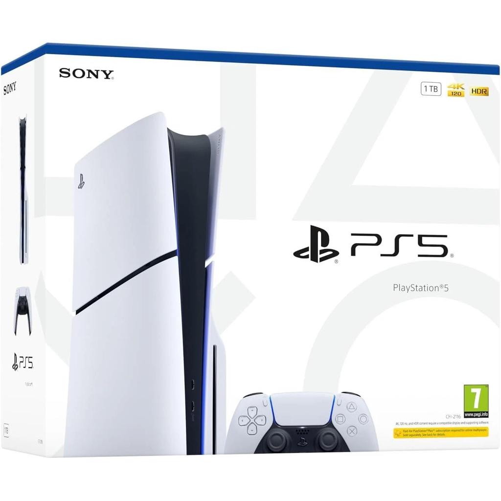 PlayStation 5 1000GB - White - Limited edition Sony PS5 Disc Edition 1TB Console 4K Gaming Ultra HD Blu-Ray Wi-Fi