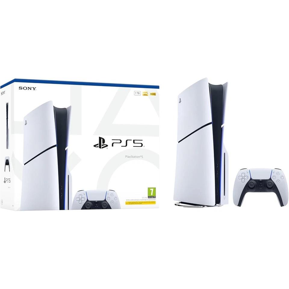 PlayStation 5 1000GB - White - Limited edition Sony PS5 Disc Edition 1TB Console 4K Gaming Ultra HD Blu-Ray Wi-Fi