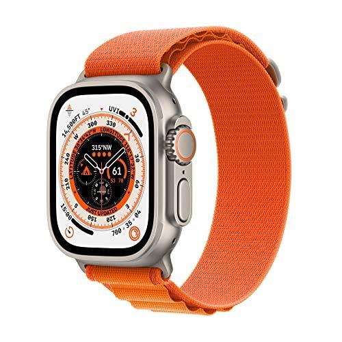 Apple Watch Ultra (2022) GPS + Cellular 49 mm - Titanium Natural Titanium - Alpine loop Orange