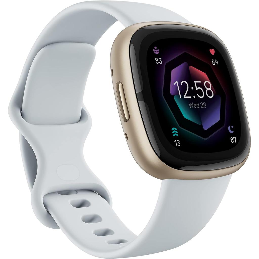 Smart Watch Fitbit HR GPS Sense 2, Blue Mist/Soft Gold - Gold