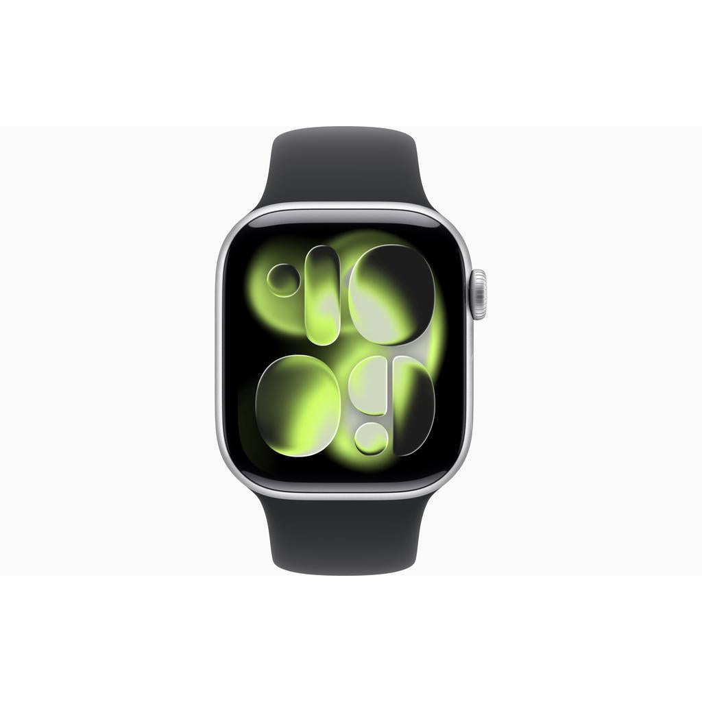 Apple Watch (2025) GPS 42 mm - Aluminium Silver - Sport band Black